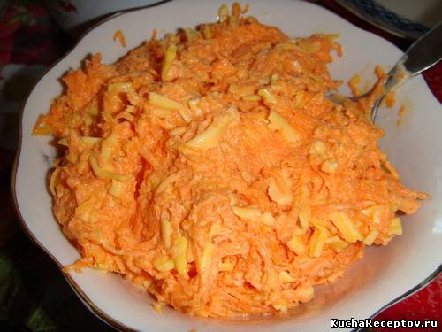 салат из свежей моркови с сыром и чесноком, Овощные салаты