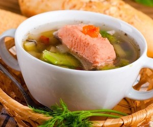 Рыбный суп с овощами и форелью, Супы
