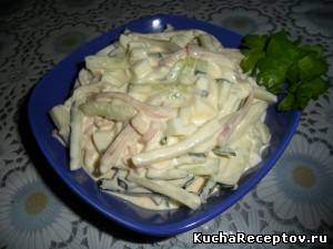 Салат с кальмаром консервированным, Рыбные салаты