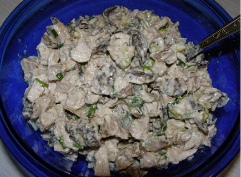Салат печень с грибами рецепт