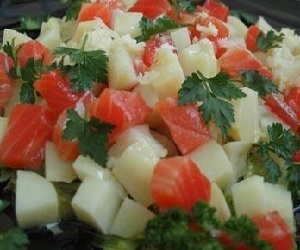 Салат с семгой и картофелем, Рыбные салаты